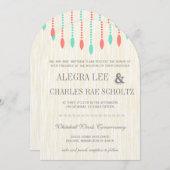 Munt en Coral Bohemian Beaded Uitnodiging (Voorkant / Achterkant)