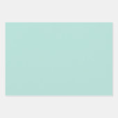 Munt en Donkerblauw Verweven Bloempatroon Inpakpapier Vel (Voorkant 3)