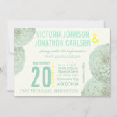 Munt en Geel Succulent Modern Wedding Kaart (Voorkant)