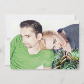 Munt en Geel Succulent Modern Wedding Kaart (Achterkant)