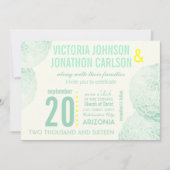 Munt en Geel Succulent Modern Wedding Kaart (Voorkant)