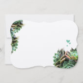 Munt en Geel Succulent Modern Wedding Kaart (Achterkant)