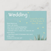 Munt en Geel Succulent Wedding Informatiekaartje (Voorkant)