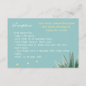 Munt en Geel Succulent Wedding Informatiekaartje (Achterkant)