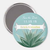 Munt en Geel Succulent Wedding Magneet (Voorkant / Achterkant)