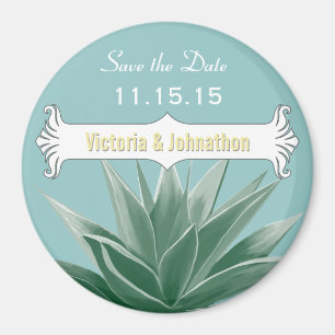 Munt en Geel Succulent Wedding Magneet