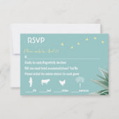 Munt en Geel Succulent Wedding RSVP (Voorkant)