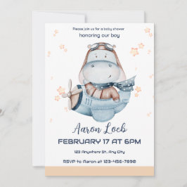 Munt en geel Waterverf Cute Boy Baby shower Save The Date