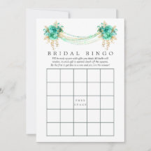 Munt en Goud Bloemen String Lights Bruids Bingo