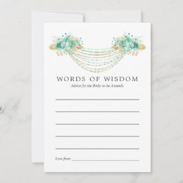 Munt en Goud Bloemen String Lights Bruidsadvies Advieskaart