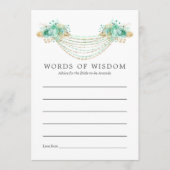 Munt en Goud Bloemen String Lights Bruidsadvies Advieskaart (Voorkant)