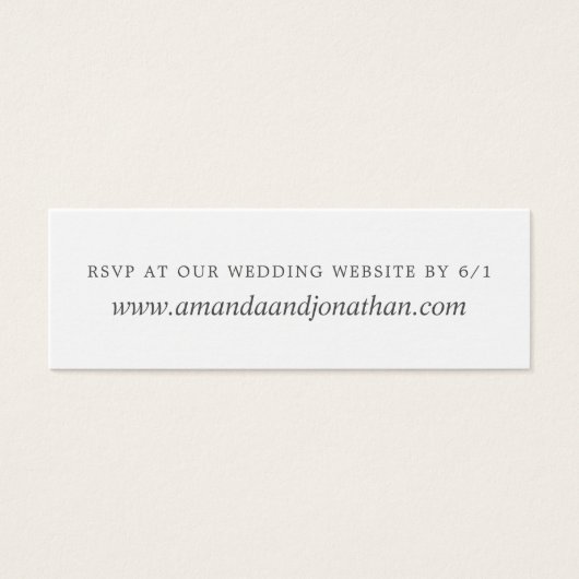 Munt en Goud Bloemen String Lights Bruiloft RSVP Mini Visitekaartjes (Voorkant)