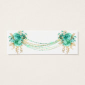 Munt en Goud Bloemen String Lights Bruiloft RSVP Mini Visitekaartjes (Achterkant)