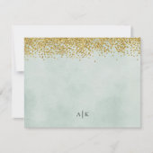 Munt en Goud Confetti Monogrammed Stationery Notitiekaartje (Voorkant)