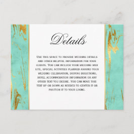 Munt en Goud Faux Folie Marmeren Patroon Details Briefkaart