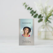 Munt en goud faux metallic fotograaf visitekaartje (Staand voorkant)