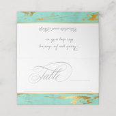 Munt en goud marmeren patroon bruiloft plaatskaartje (Buitenkant ongevouwen)