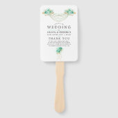 Munt- en gouden bloemenslingerlichten Huwelijkspro Handwaaier (Voorkant)