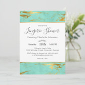 Munt en Gouden Faux Folie Lingeriedouche Kaart (Staand voorkant)