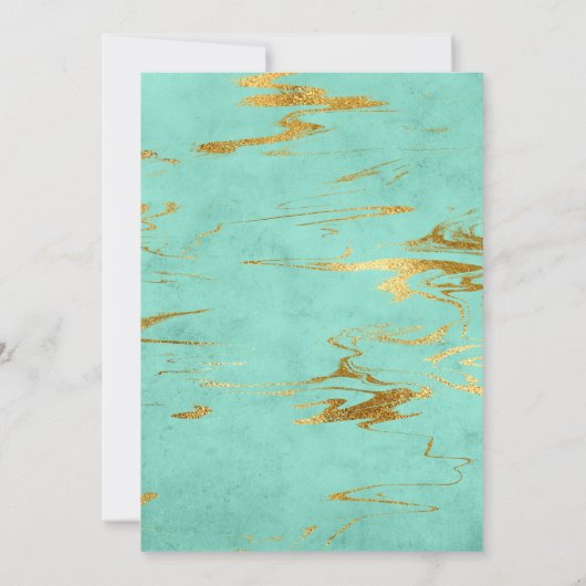 Munt en Gouden Faux Folie Lingeriedouche Kaart (Achterkant)