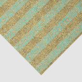 Munt en Gouden Faux Glitter Strepen Tissuepapier (Detail)