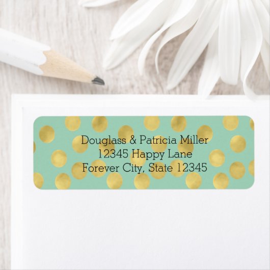 Munt en Gouden Glitz Stippen Etiket (Insitu)