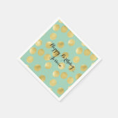 Munt en Gouden Glitz Stippen Verjaardag Servet (Hoek)