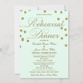 munt en goudglitterrepetitie kaart (Voorkant)