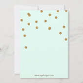 munt en goudglitterrepetitie kaart (Achterkant)