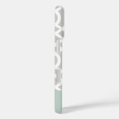 Munt en Grijs Traliewerk Hart Monogram Case-Mate iPhone Case (Achterkant / Rechts)