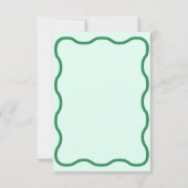 Munt en Groen Wavy Retro bruiloft RSVP Kaartje (Achterkant)
