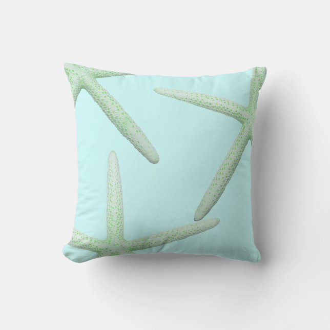 Munt- en groene zeester kustelijke decorkussen kussen (Voorkant)
