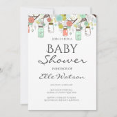 Munt en Koraal Baby shower Uitnodiging (Voorkant)
