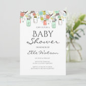 Munt en Koraal Baby shower Uitnodiging (Staand voorkant)