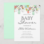 Munt en Koraal Baby shower Uitnodiging (Voorkant / Achterkant)