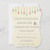 Munt en koraal Moderne Traan Drop Beaded Uitnodigi Kaart (Voorkant)