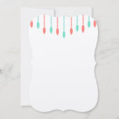 Munt en koraal Moderne Traan Drop Beaded Uitnodigi Kaart (Achterkant)