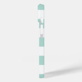 Munt en koraal nautische strepen en anker Case-Mate iPhone case (Achterkant / Links)