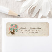 Munt en koraal roze lente paarden bruiloft etiket (Insitu)