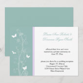 Munt en Lavendel Bloemen Vlinders Post Wedding Kaart (Voorkant / Achterkant)