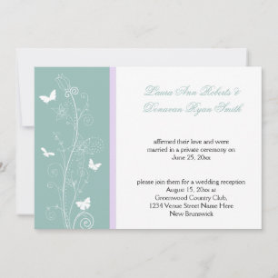 Munt en Lavendel Bloemen Vlinders Post Wedding Kaart