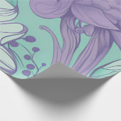 Munt en Lavendel Floral Chic Cadeaupapier (Hoek)