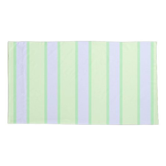 Munt en Periwinkle Pastel Stripe Kussensloop (Achterkant)