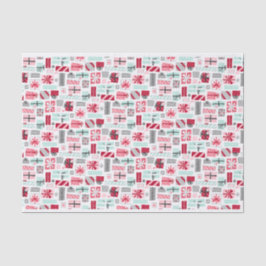 Munt en rode kerstcadeaus tissuepapier