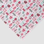 Munt en rode kerstcadeaus tissuepapier (Detail)