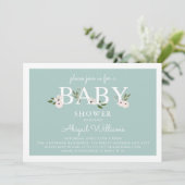 Munt en roze Baby shower van Floral Kaart (Staand voorkant)