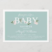 Munt en roze Baby shower van Floral