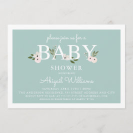 Munt en roze Baby shower van Floral Kaart