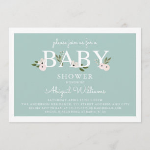 Munt en roze Baby shower van Floral Kaart
