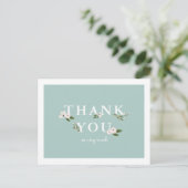 Munt en roze babyshower bedankt briefkaart (Staand voorkant)